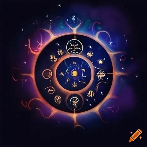Dark background with astrology symbols on Craiyon