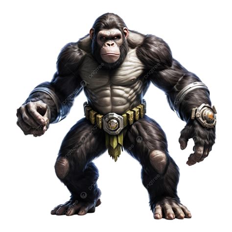 A Gorilla Clad In Gold Armor Stands Upright, Showcasing Its Powerful ...