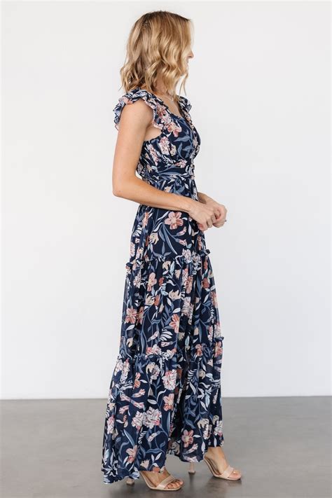 Martina Maxi Dress | Navy Multi – Baltic Born