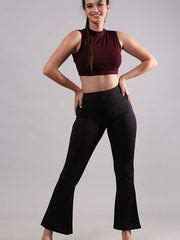 Women High-Rise Flared Track Yoga Pants - Black – The Dance Bible