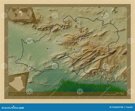 Batna, Algeria. Physical. Labelled Points of Cities Stock Illustration - Illustration of batna ...
