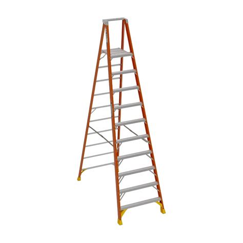 WERNER, 10 ft Ladder Size, Fiberglass, Platform Stepladder - 3AZY5 ...