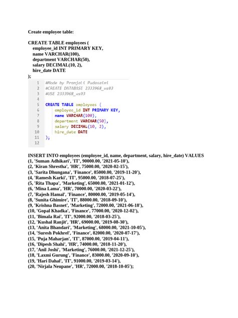 How to Create SQL Server Database Employee Table 的图像结果
