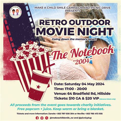 Fundraising Retro Outdoor Movie Night - The Notebook, 2004, 64 ...