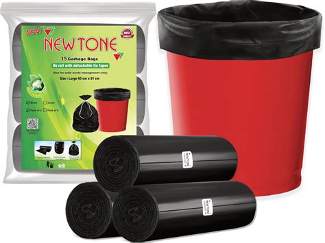 Newtone Plastic Premium Garbage Bags (Large) Size 24 X 32 Inches 3 ...