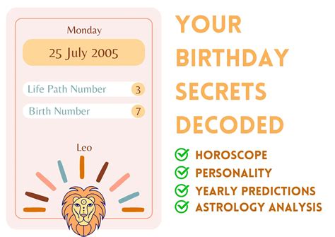 Birthday Analysis for July 25, 2005 - Zodiac sign and Horoscope