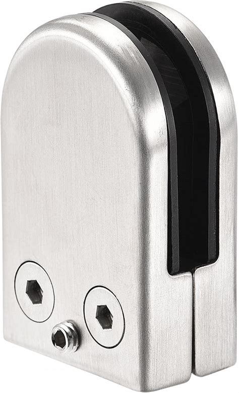 Buy uxcell Stainless Steel Glass Clamp, 4Pcs Glass Clip Round Flat ...