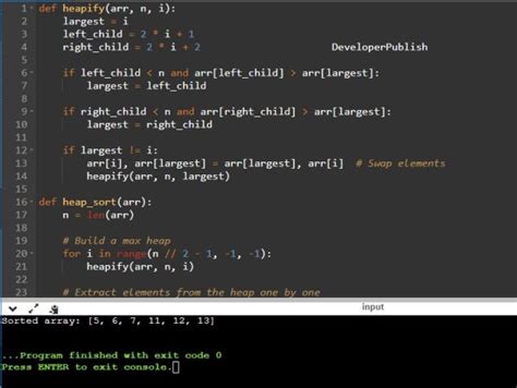 Implementing Heap Sort Visualization Using Pygame's 的图像结果