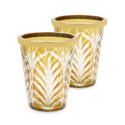 Shop Set of 2 Cut Glass Votives with Metal Ring - Large - at Best Price ...