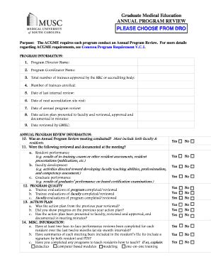 Fillable Online academicdepartments musc Graduate Medical Education ...