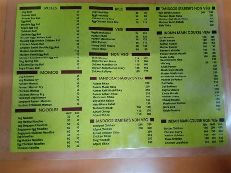 Menu at Olani Chinese & Indian corner, Gurugram