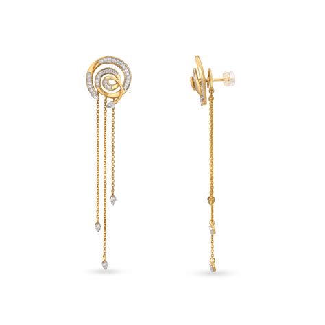 14kt Yellow-White Gold Drop Earrings For The Chic Mia Woman