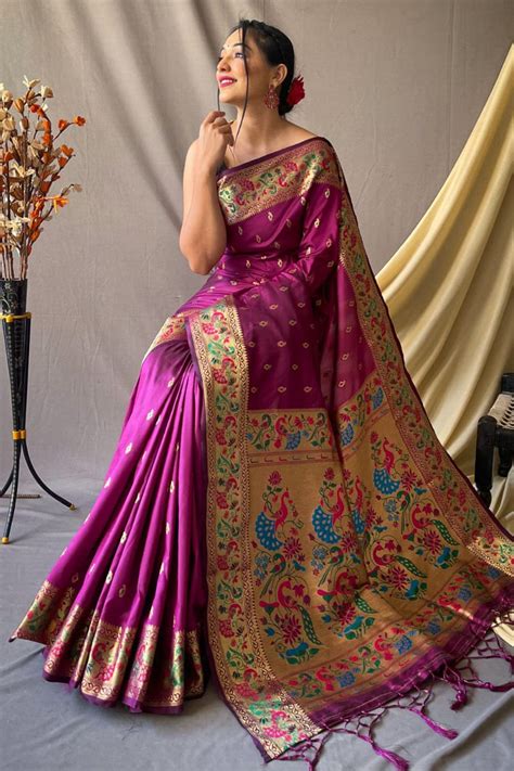 Buy Purple Sarees Online at Best Price | Karagiri