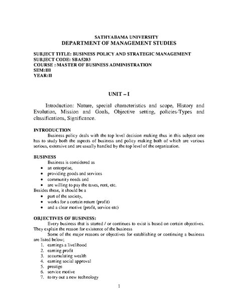 SBA5203 - MBA III Sem - Business Policy & Strategic Management Lecture ...