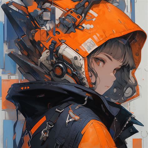 Download wallpaper 1280x1280 girl, jacket, anime, hood ipad, ipad 2 ...