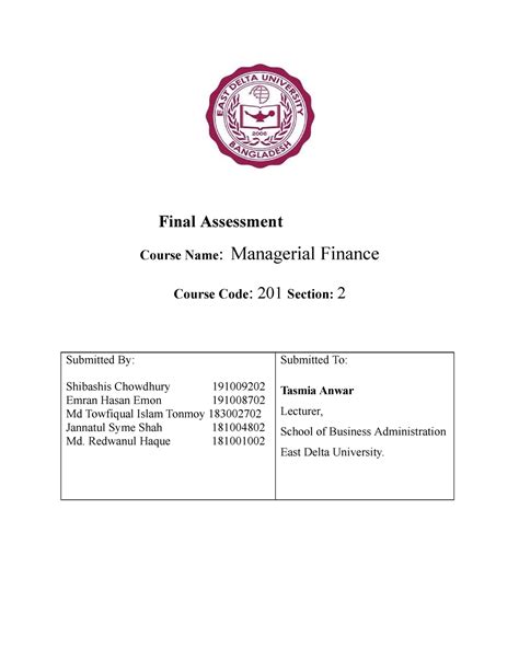 Ratio Analysis of Volkswagen - Final Assessment Course Name: Managerial ...