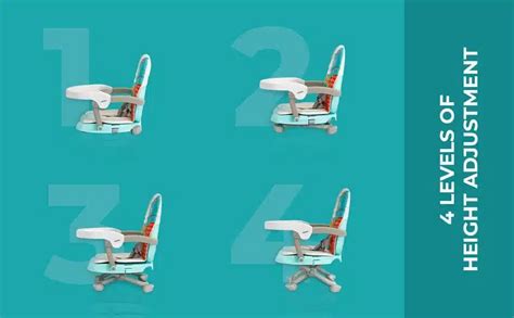 Candy Pop Booster Chair - 4 Level Height Adjustment, Travel Friendly