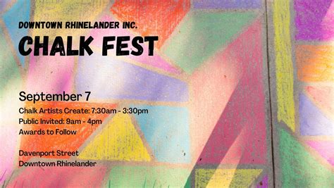 Chalk Fest, Downtown Rhinelander, 7 September 2024 | AllEvents.in