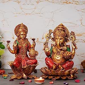 Buy Shyam Antique Creation Resin Laxmi Ganesha Statue, Lakshmi Ganesha ...