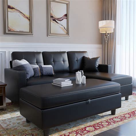 Buy HONBAY Convertible Sectional Sofa with Ottoman Modern L Shape ...