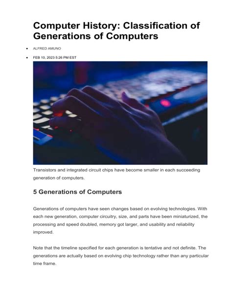 Image result for Classes of computers Computer History