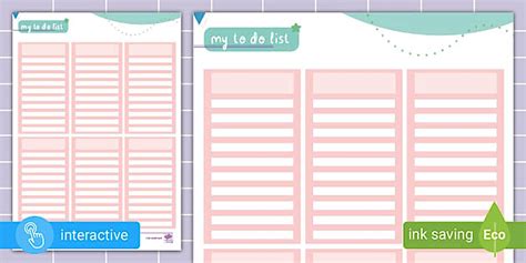 Personal To-Do Checklist Template - Parents (teacher made)