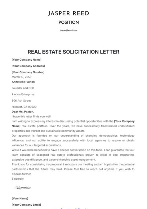 Free Solicitation Letter Templates, Editable and Printable