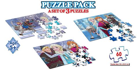 Buy Frank Disney Frozen - A Set of 3 Puzzles - (60 pcs) Online at Best ...