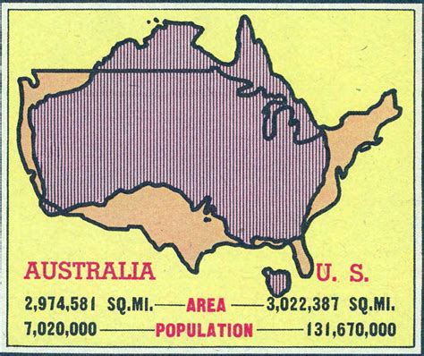 Australia vs U.S. size and population comparison,... - Maps on the Web
