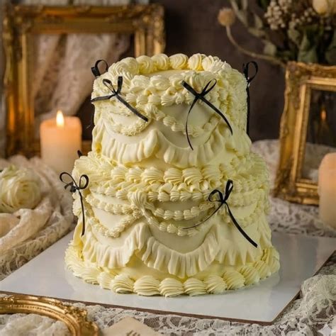 Order Two Tier Vintage Ribbon Cake Online | YummyCake