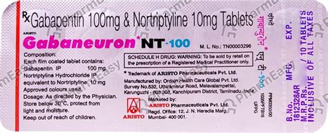 Gabaneuron Nt 100/10mg Strip Of 15 Tablets: Uses, Side Effects, Price ...
