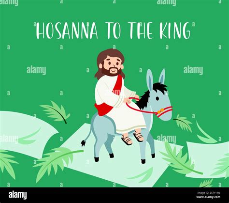 Jesus palm sunday clipart design. Jesus christ character riding in ...