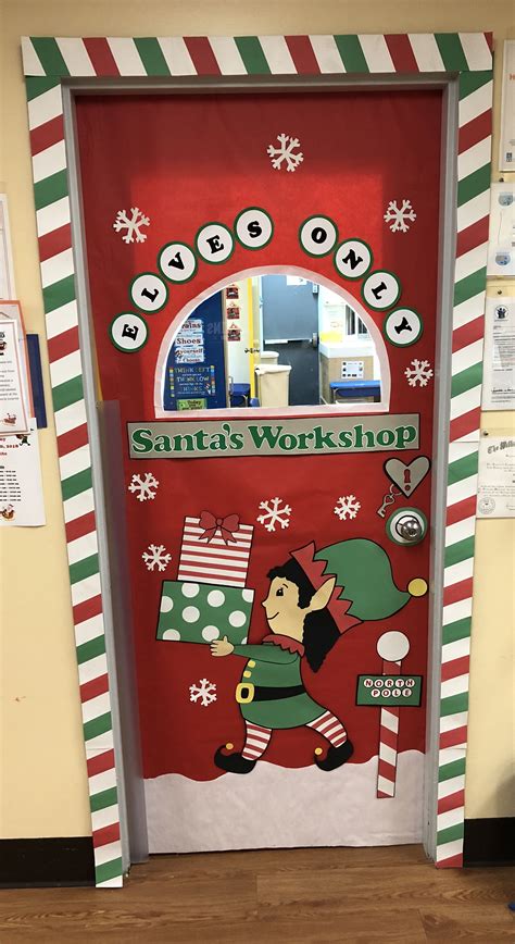 Santa Workshop Christmas Door Decoration