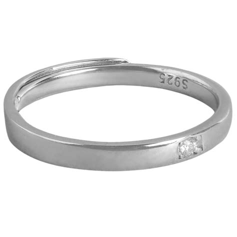 ZAVYA Solid CZ Studded 925 Pure Silver Ring For Men | With Certificate ...