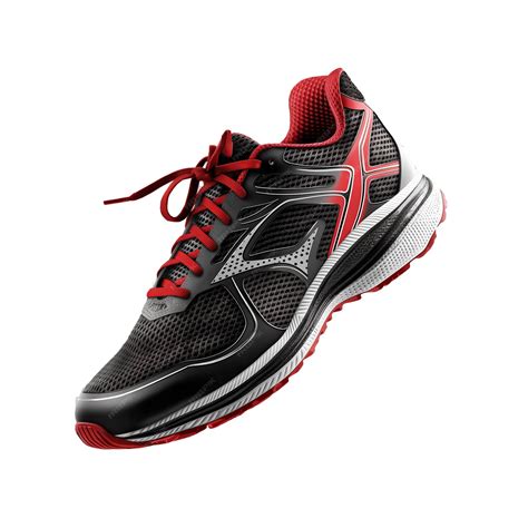 A black and red athletic shoe with a transparent background | Premium ...