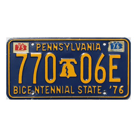 1976 Pennsylvania Bicentennial License Plate #77006E | USA