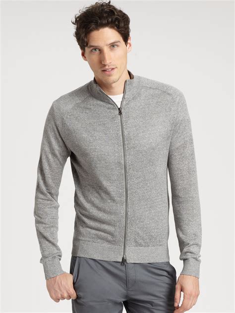 Mens Grey Zip Front Cardigan at David Masterson blog