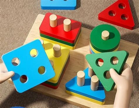 Shapes Tower Stacker with Stick – 5 Type shapes 4 Layer - MyLittleTales