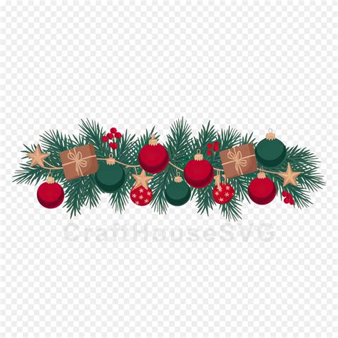 Christmas Garland Png Clip Art Sublimation - Free Clipart #5715586 ...