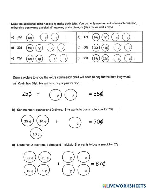 Image result for Adding 3 Coins Worksheet