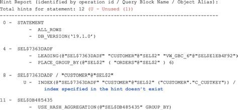 SQL Hints 的图像结果