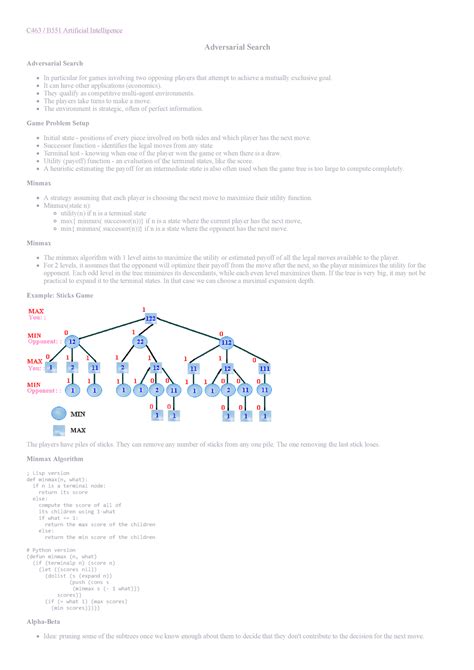 Adversarial Search - Chapter 1 - C463 / B551 Artificial Intelligence ...