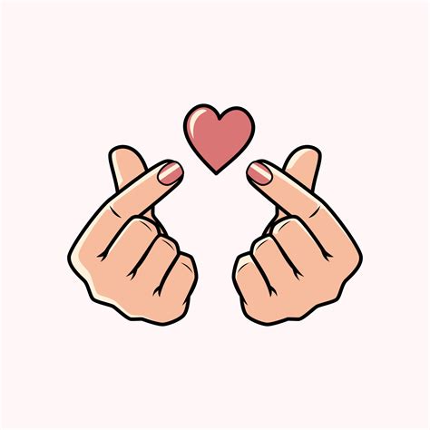 Illustration of Double Finger heart Hand Sign Korean - vector ...