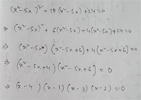 factorise (x²-5x)²+10(x²-5x)+24 - Brainly.in
