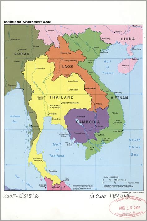 Poster, Many Sizes Available; Cia Map Vietnam Laos Cambodia Thailand 1989 - Etsy