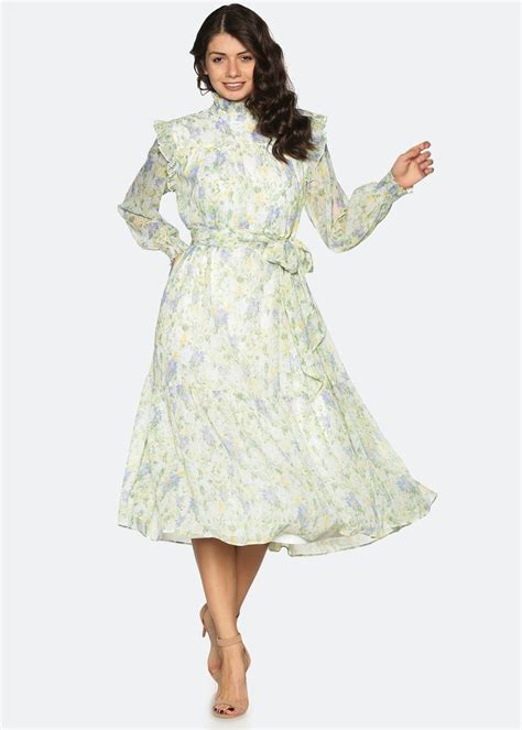 Get Multicolor Floral Tiered Midi Dress at ₹ 1953 | LBB Shop