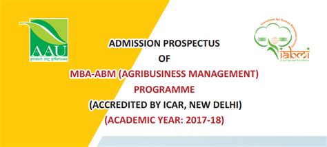 MBA Agribusiness Management-Admission | Notification Anand Agricultural ...
