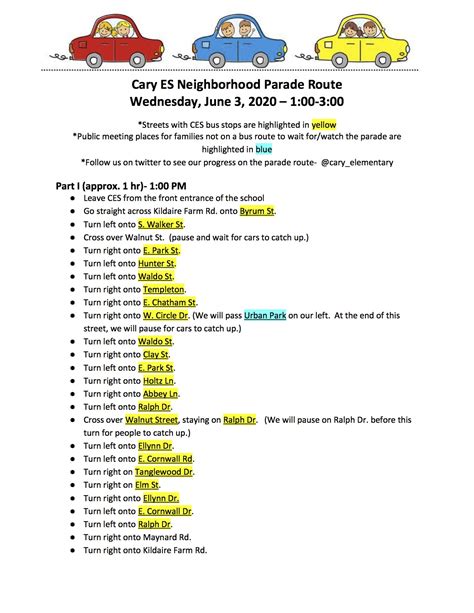CES Neighborhood Parade | Cary Elementary School News