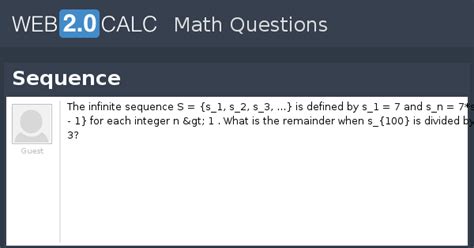 View question - Sequence