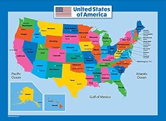 Palace Curriculum USA Map for Kids - Laminated United States Wall Chart ...